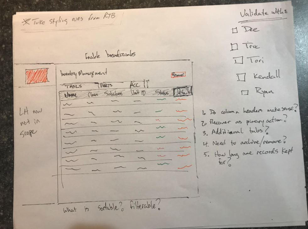 UI design wireframe sketch
