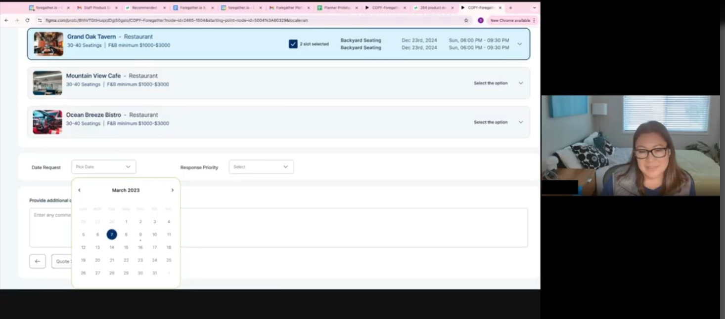 Moderated user testing session